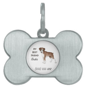 Boxer Dog Mijn beste vriendenkring Aangepaste hond Huisdieren Naamplaatje