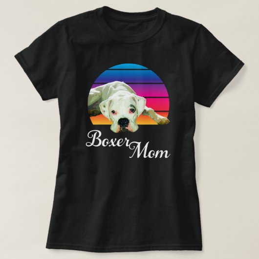Boxer Dog Mom Rainbow Dog Animal Lover Graphic  T-shirt (Design voorkant)