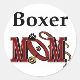 Boxer Dog MOM Ronde Sticker