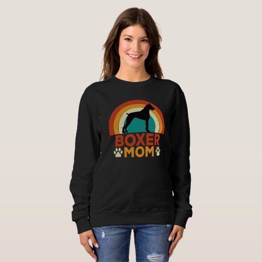 Boxer Dog Mom Sunset Sweatshirt (Voorkant volledig)