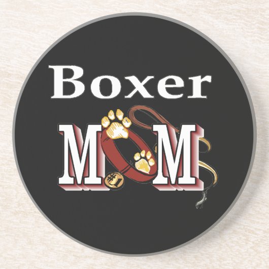 Boxer Dog MOM Zandsteen Onderzetter (Voorkant)