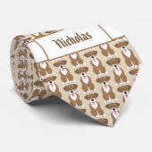 Boxer Dog Monogram Stropdas (Opgerold)