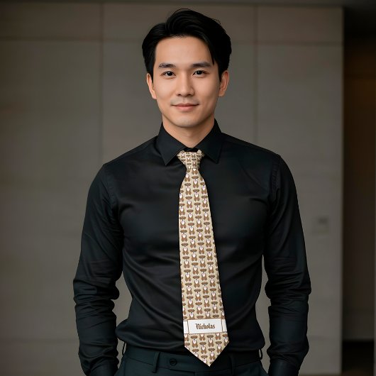 Boxer Dog Monogram Stropdas