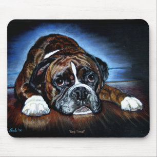 Boxer Dog Mousemat, Dog Tired Muismat