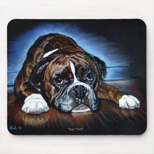 Boxer Dog Mousemat, Dog Tired Muismat (Voorkant)