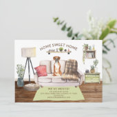 Boxer Dog Moving Announcement Kaart (Staand voorkant)