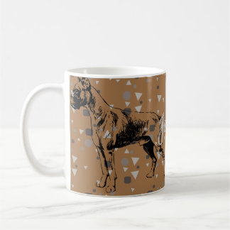 Boxer Dog Mug – Modern Geometric Boxer Illustratio Koffiemok