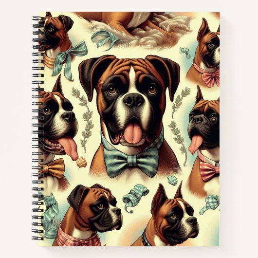 Boxer Dog Naadloos Notitieboek (Voorkant)