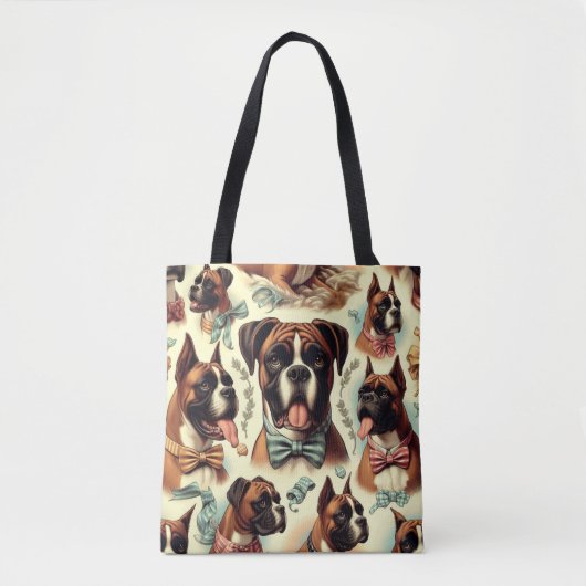 Boxer Dog Naadloos Tote Bag (Voorkant)