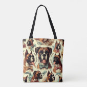 Boxer Dog Naadloos Tote Bag (Achterkant)