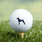 Boxer Dog Natural Ears Black Waterverf Silhouette Golfballen (Insitu Shirt)