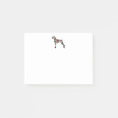 Boxer Dog Natural Ears Geo Silhouette Play Post-it® Notes (Voorkant)