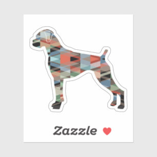 Boxer Dog Natural Ears Geo Silhouette Play Sticker