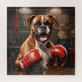 Boxer Dog Oefendoos in de Gym Vintage Legpuzzel