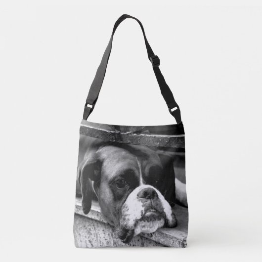 Boxer Dog On Windowsill cbbcnm Crossbody Tas (Achterkant)
