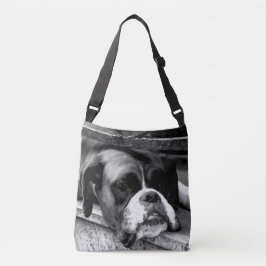 Boxer Dog On Windowsill cbbcnm Crossbody Tas