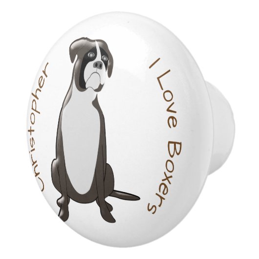 Boxer Dog-ontwerp Keramische Knop (Rechts)