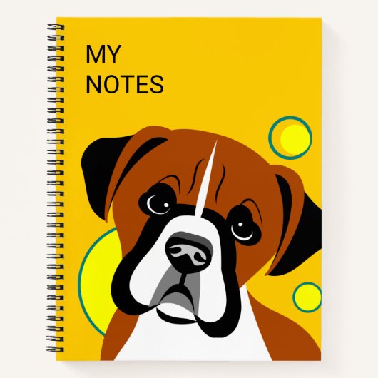 Boxer Dog-ontwerp Notitieboek (Voorkant)