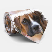 Boxer Dog-ontwerp Stropdas (Opgerold)