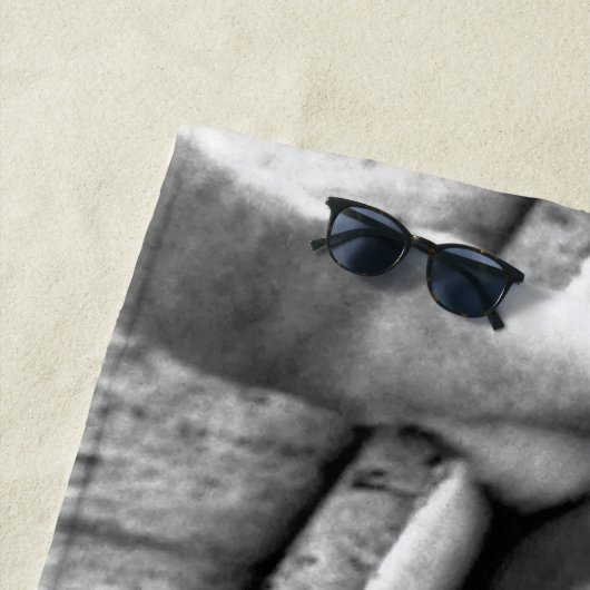 Boxer Dog op Windows Beach Towel Strandlaken (In situ)