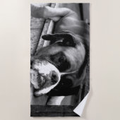 Boxer Dog op Windows Beach Towel Strandlaken (Voorkant)