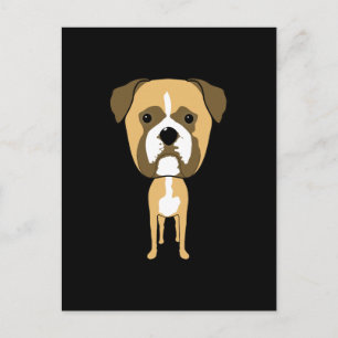 Boxer Dog. Overmaatse kop. Briefkaart