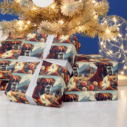 Boxer Dog Painting Cadeaupapier (Feestdagen)