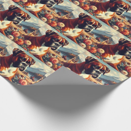  Boxer Dog Painting Cadeaupapier (Hoek)