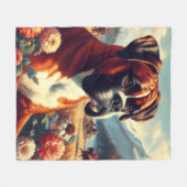 Boxer Dog Painting Fleece Deken (Voorkant (Horizontaal))