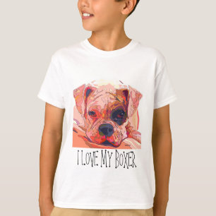 Boxer Dog Painting in dazzling Colors Kinder T-Shi T-shirt
