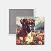 Boxer Dog Painting Magneet (Voorkant / Achterkant)
