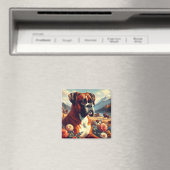 Boxer Dog Painting Magneet (Insitu (Vaatwasser))