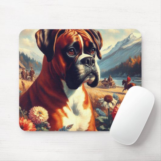 Boxer Dog Painting Muismat (Met muis)