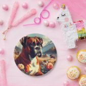  Boxer Dog Painting Papieren Bordje (Feest)
