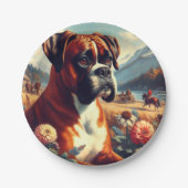  Boxer Dog Painting Papieren Bordje (Voorkant)