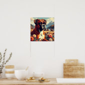 Boxer Dog Painting Poster (Keuken)