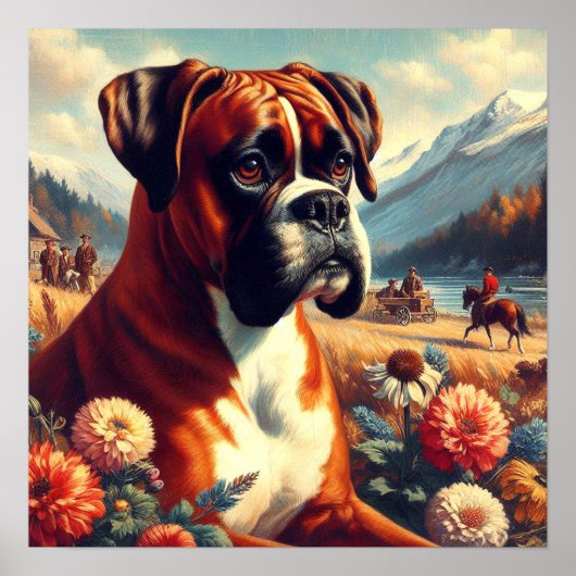 Boxer Dog Painting Poster (Voorkant)