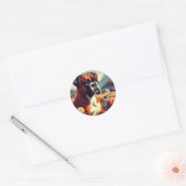 Boxer Dog Painting Ronde Sticker (Envelop)