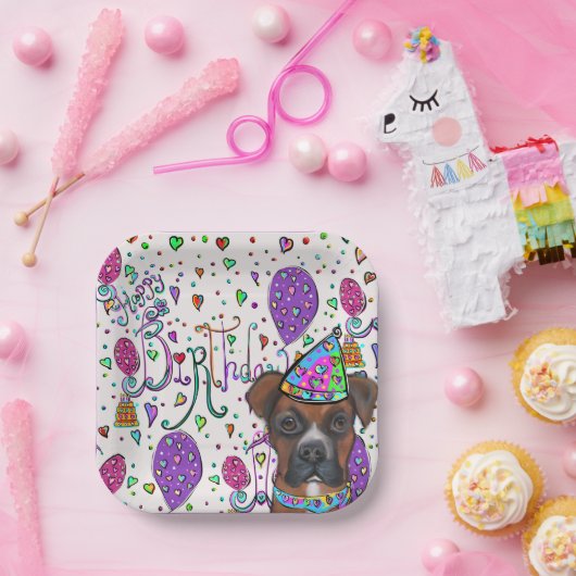 Boxer Dog Papieren Bordje (Feest)