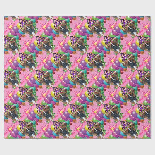 Boxer Dog Party Dog Cadeaupapier (Vlak)