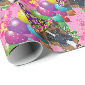 Boxer Dog Party Dog Cadeaupapier (Rol Hoek)