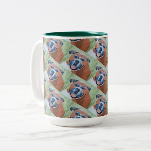 boxer dog pattern mug tweekleurige koffiemok (Voorkant links)