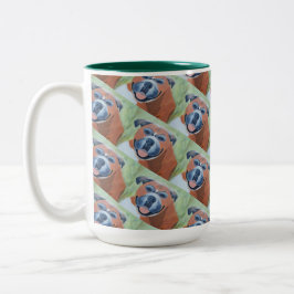 boxer dog pattern mug tweekleurige koffiemok