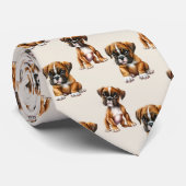 Boxer Dog Pattern Stropdas (Opgerold)