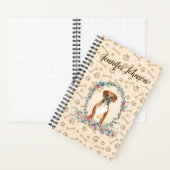 Boxer Dog Paw Print & Floral Cute Notitieboek (Binnen)