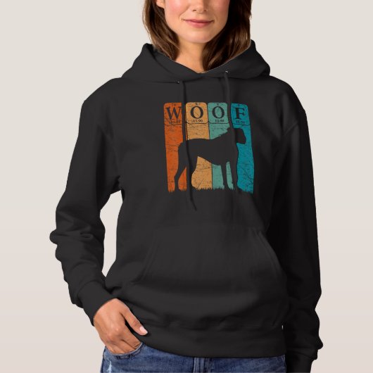 Boxer Dog Periodic Table Elements Dog Lover Woof Hoodie (Voorkant)