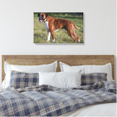 Boxer Dog Permanent Canvas Afdruk (Insitu (Slaapkamer))