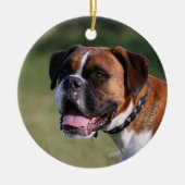 Boxer Dog Permanent Keramisch Ornament (Voorkant)