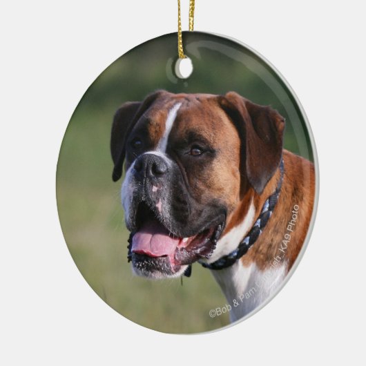 Boxer Dog Permanent Keramisch Ornament (Links)