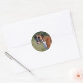 Boxer Dog Permanent Ronde Sticker (Envelop)